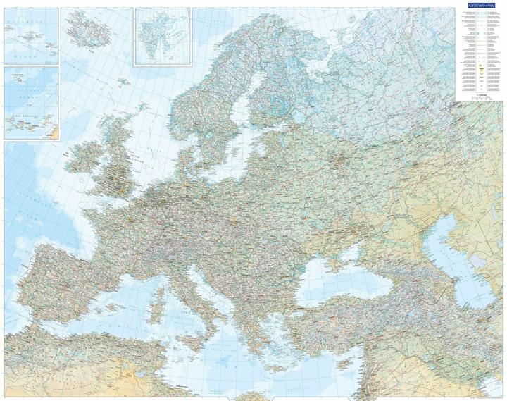 Immagine prodotto Poster fisico dell'Europa 1:4,5 milioni