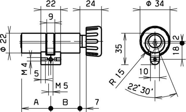 Actual product image Dormakaba KABA 8 rotary knob cylinder 1519 RZ different keyed / 5000