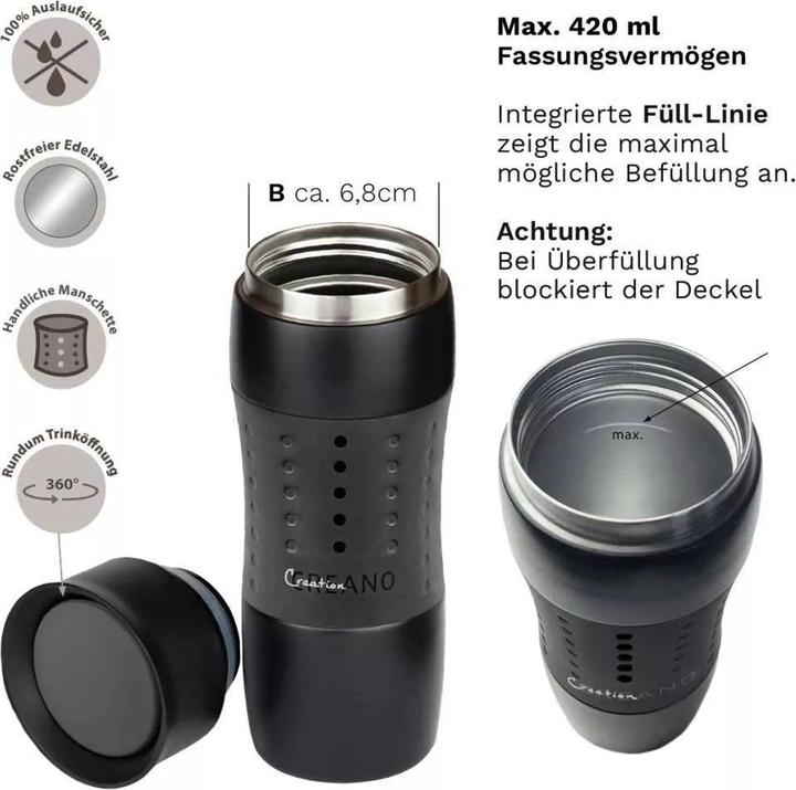 Produktbild Creano Thermosflasche Trinkflasche Design Travel Mug 420ml No.18 (0.42 l)