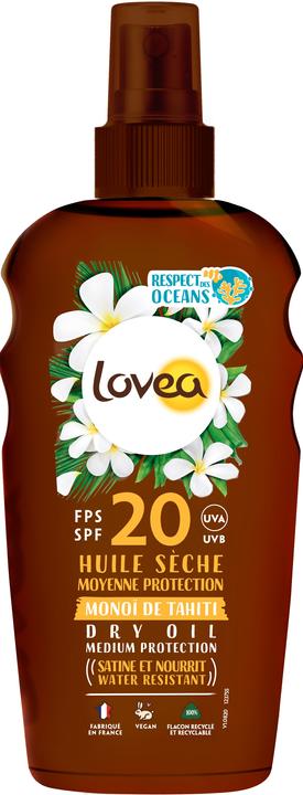 Actual product image Lovea Dry oil SPF20 medium protection Monoï de Tahiti oil (Suntan oil, SPF 20, 150 ml, 170 g)
