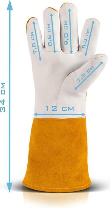 Stahlwerk Schweisserhandschuhe Arbeitshandschuhe Echtleder hitzebeständig (One Size)