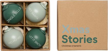 Image du produit Design Letters 4 Boules de Noël vert (4 -pièce)