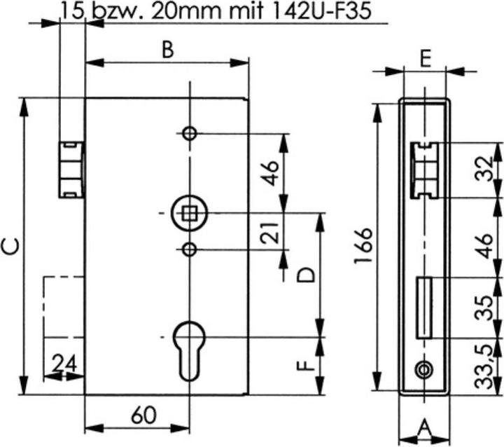 Actual product image Amf Lock case 140U (Profile cylinder)