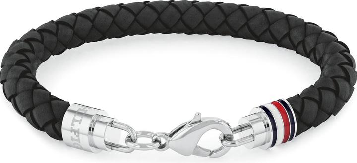 Tommy Hilfiger Iconic Braided Leather Armband (19 cm, Edelstahl, Leder)
