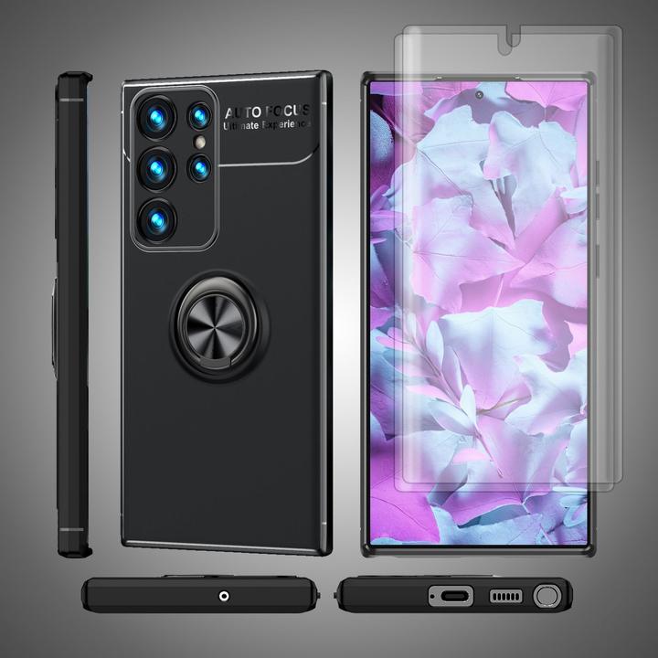 Actual product image Nalia Matte ring silicone case with 2x screen protector (Samsung Galaxy S23 Ultra)