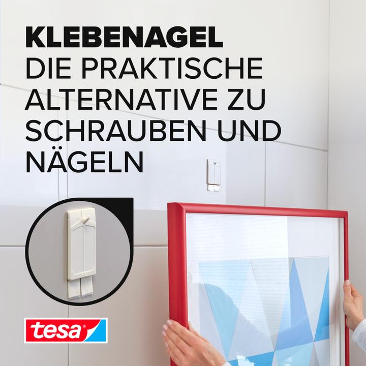 Actual product image tesa Adhesive nail for tiles & metal, 4kg holding power, can be removed without a trace & reused, 4 nails