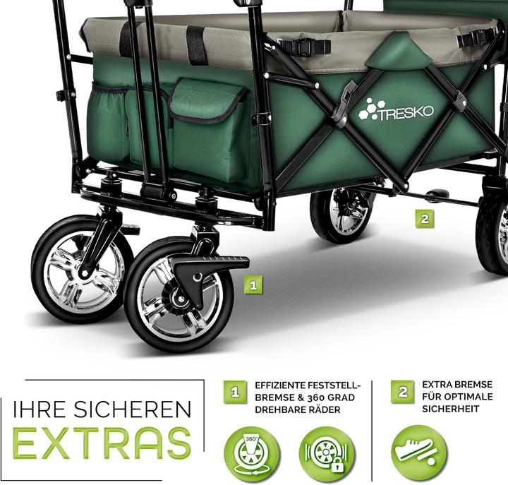 Actual product image Tresko Foldable handcart with roof