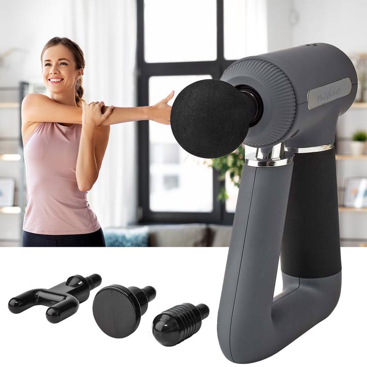 Produktbild Nedis Sport-Massagepistole Batteriebetrieben Eingebautes Lithium Ion Wiederaufladbar 6 Massagemodi U