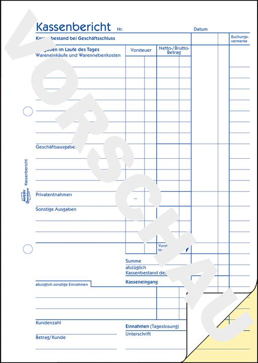 Produktbild Avery Kassenbericht (40 x)