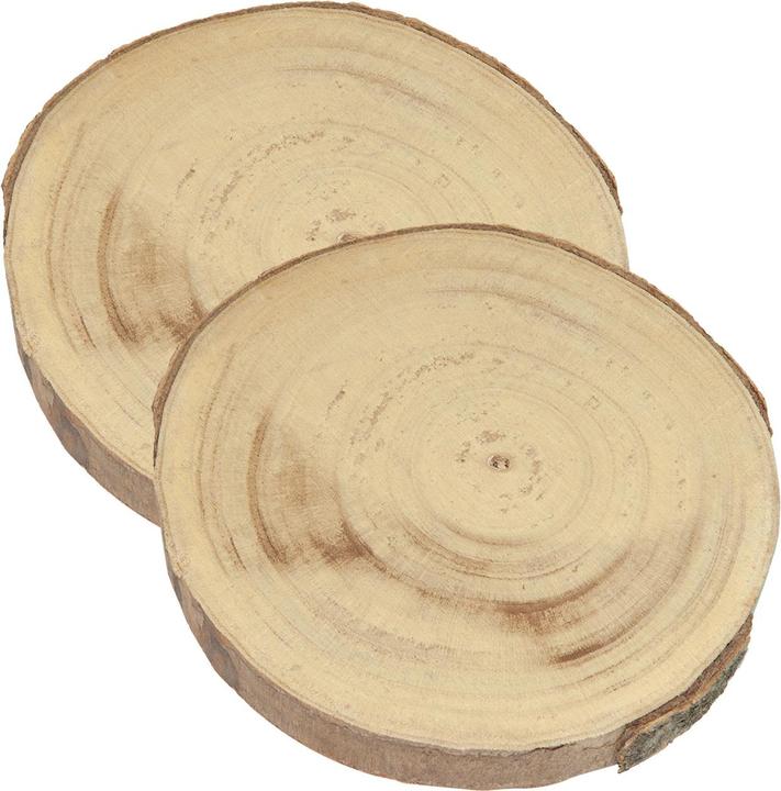 Actual product image Natura Punto Set of 2 round wooden coasters (2 x, Pan coaster)