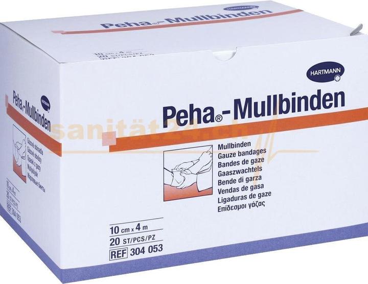 Produktbild Hartmann Peha® Mullbinden 4 m x 8 cm / 20 Stk.