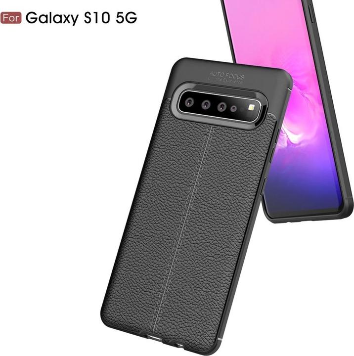Actual product image Screenguard Samsung Galaxy S10 5G Case Leather Design TPU Cover (Samsung Galaxy S10 5G)