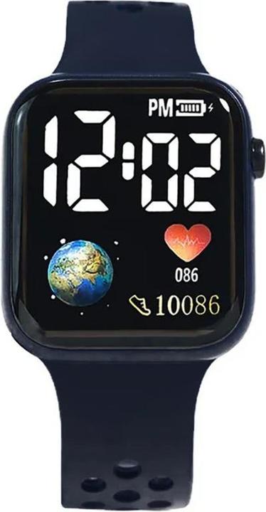 Actual product image Cbx Fashion LED digital watch with silicone strap 12-hour display Black (37 mm)