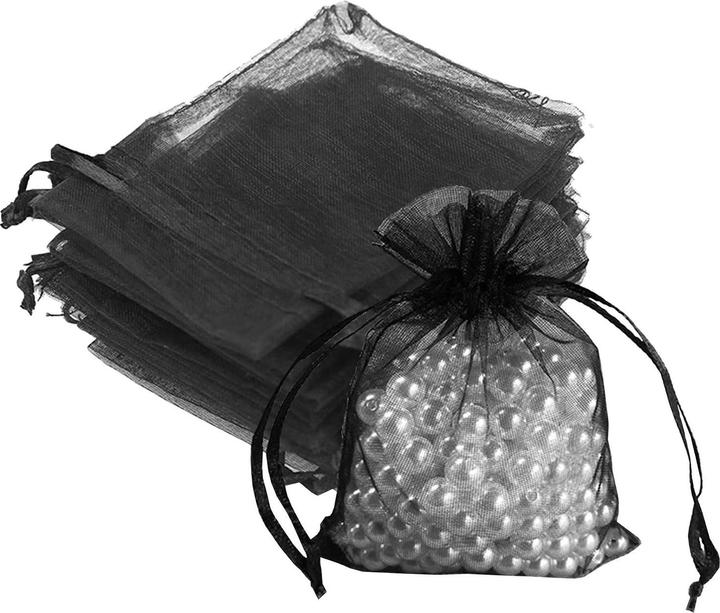 Immagine prodotto JTI 50x sacchetti regalo / sacchetti in organza - nero (Borsa da regalo, 1 x)