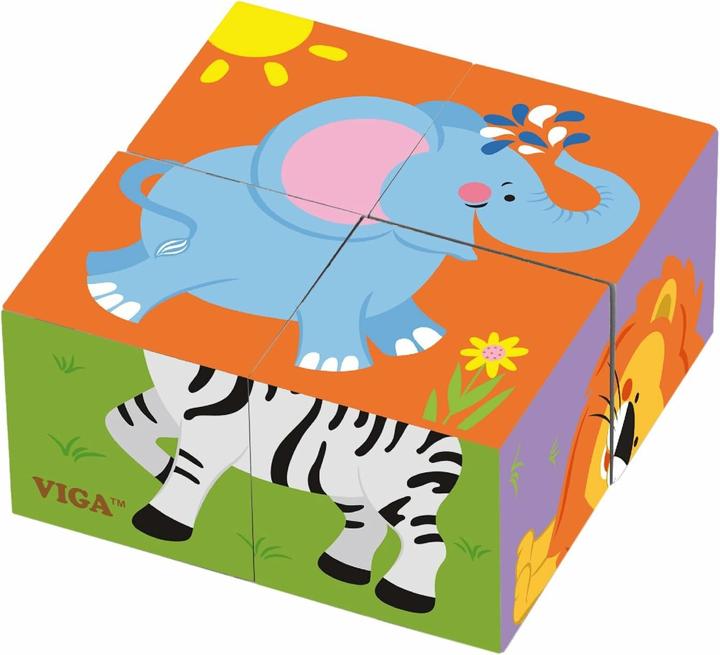 Actual product image Viga Toys Cube puzzle (4 pieces)