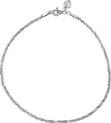 Silvego Silver twisted curb chain on JessÂ's leg with heart ZT290375A