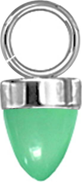 Image du produit Star Piercing Anhänger silber ein Kegel Glas grün (Verre, sans laiton, Acier chirurgical 316L)