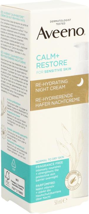 Produktbild Aveeno Calm+Rest Re Hyd Nachtcr Ha 500ml (50 ml, Nachtcreme)
