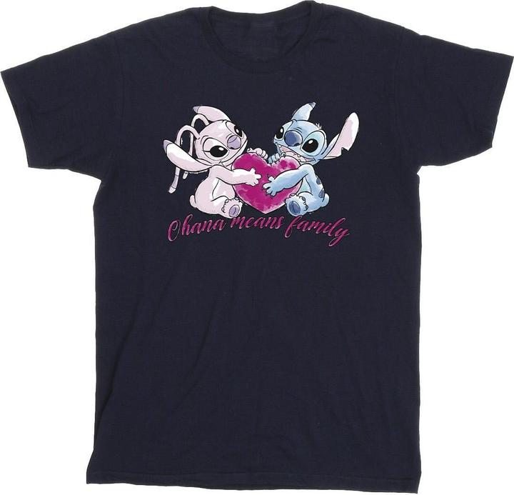 Immagine prodotto Disney Lilo And Stitch Ohana Heart With Angel Maglietta Ragazze (128)
