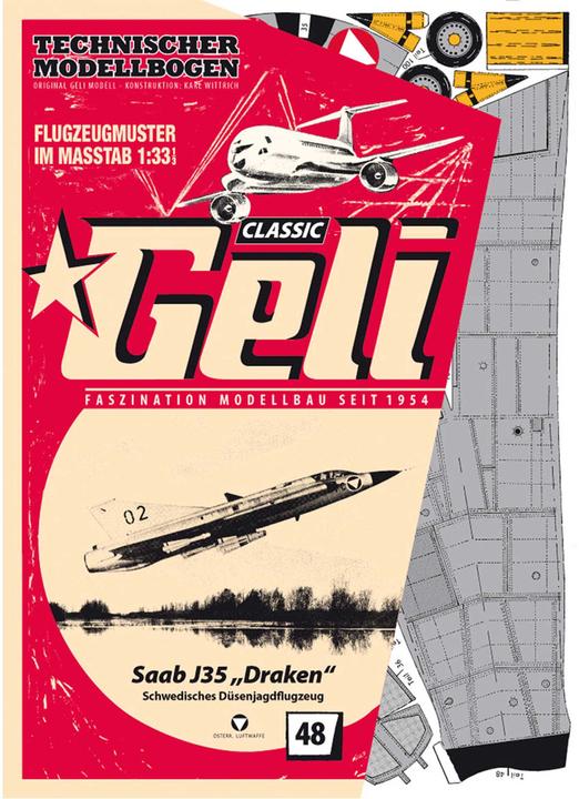 Image du produit Geli saab draken modèle en carton