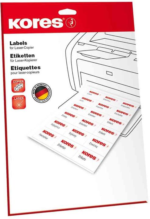 Immagine prodotto Kores Etichette in pellicola, 45,7 x 21,2 mm, trasparenti resistenti ai raggi UV, alle intemperie