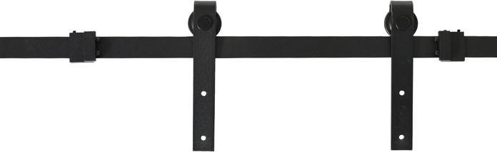 Image du produit Swisshandel24 Système de porte coulissante Rail de porte coulissante pour portes doubles en bois Accessoires