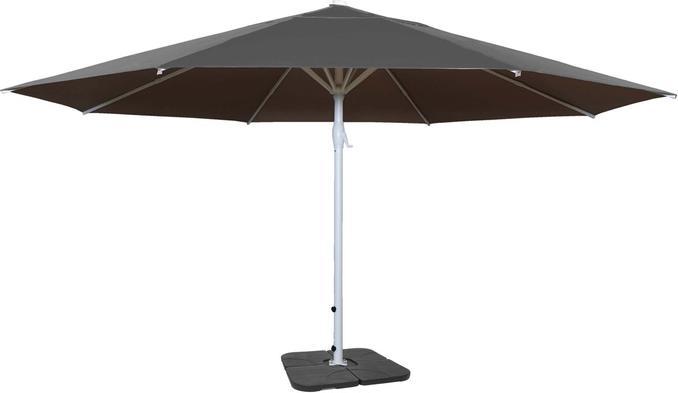 Immagine prodotto Mendler Ombrellone Meran II, ombrellone da gastronomia, Ø 5m poliestere/palo in alluminio bianco 28kg -