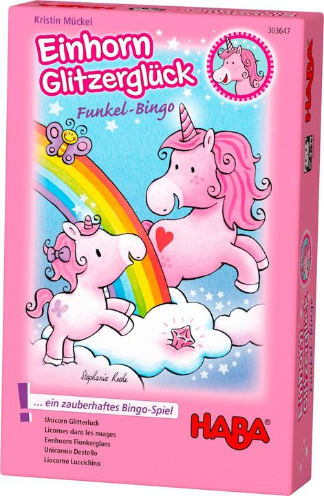 Actual product image Haba Unicorn glitter luck - Sparkle Bingo (French, German, English, Italian)