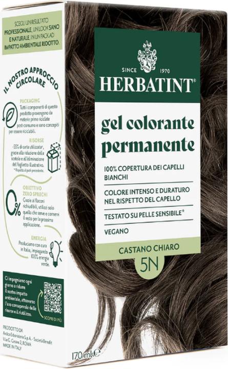 Produktbild Herbatint Haarfärbegel 5N Helles Kastanienbraun Flasche 170 ml (5N Helles Kastanienbraun)