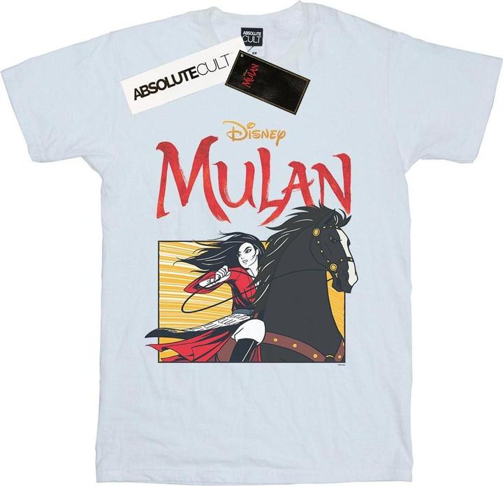 Actual product image Disney Womens/Ladies Mulan Movie Horse Frame Cotton Boyfriend T-Shirt (4XL)