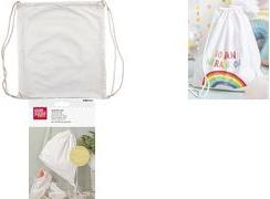 Actual product image Knorr Prandell Cotton sports bag, 380 x 420 mm, blank white, for painting with fabric paints, made of 100 % cotton