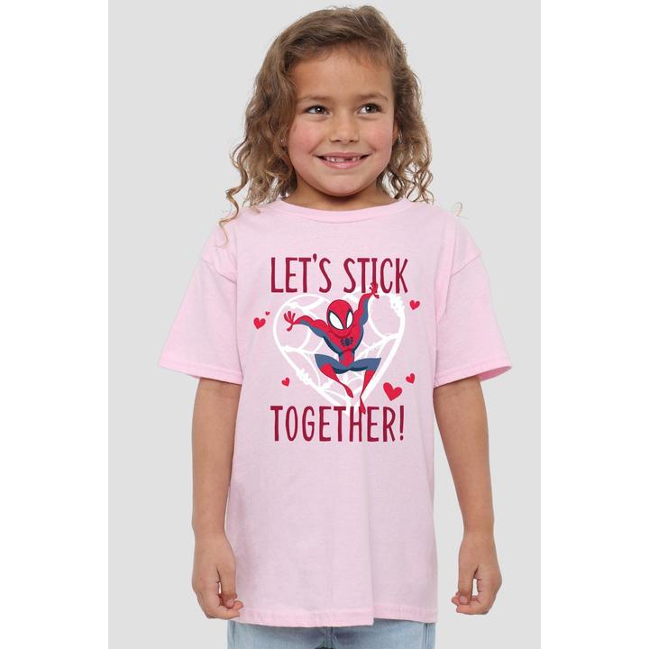 Actual product image Spiderman Childrens/Kids Stick Together Valentine's Day T-Shirt (116)