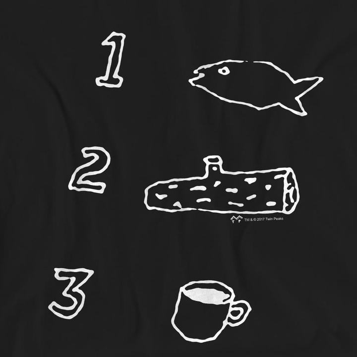 Actual product image Twin Peaks Unisex Adult Coffee Log Fish T-Shirt (M)