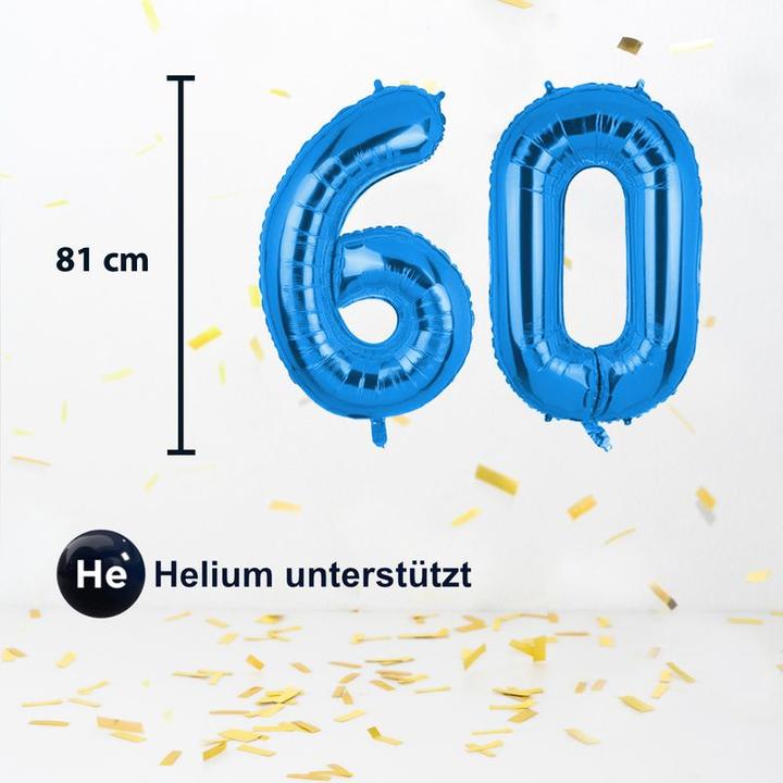 Immagine prodotto Hermex 60 Palloncini Numero Palloncino Palloncino in Foil Palloncino Palloncino Festa di Compleanno