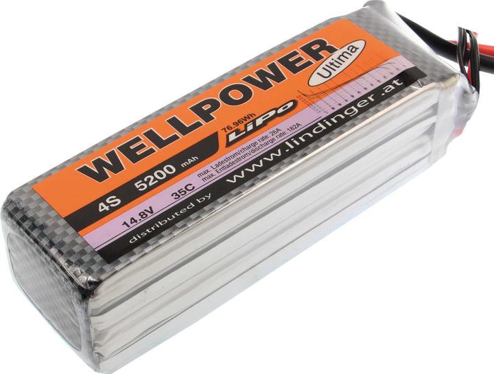Produktbild Wellpower LIPO AKKU ULTIMA 5200 MAH / 14,8 VOLT 4S 35/70C CH5/8 XT-90 (14.80 V, 5200 mAh)
