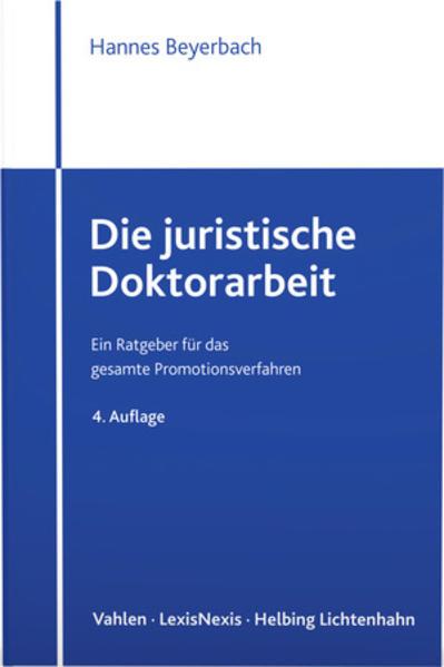 Image du produit Die juristische Doktorarbeit (Allemand, Hannes Beyerbach, 2021)