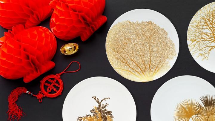 Immagine prodotto Easy Life Set di 4 piatti da dessert Ø 20,5 cm. bianco/oro (4 x, 20.50 cm)