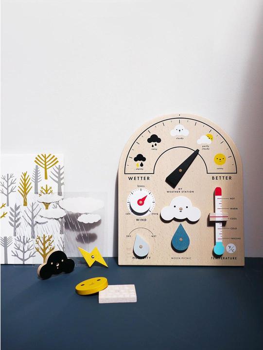 Image du produit Moon Picnic station météo en bois pour enfants (Vietnamien)