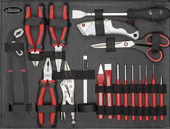 Produktbild Vigor Werkzeugkoffer ∙ universal ∙ V2542 ∙ Vierkant6,3 mm (1/4 Zoll), Vierkant12,5 mm (1/2 Zoll), S… (143 Teile)