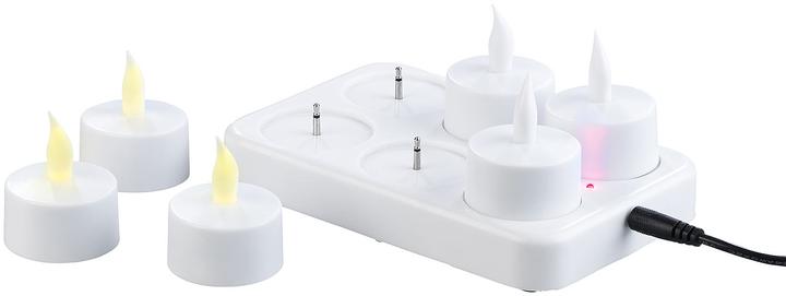 Actual product image Lunartec Battery LED Tealights with Charging Station (6 x)