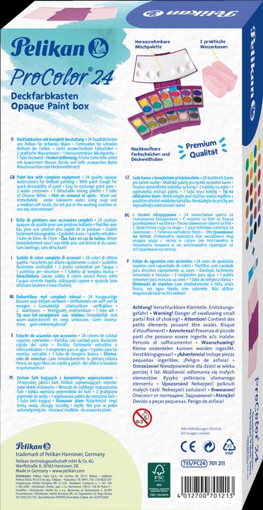 Produktbild Pelikan Deckfarbkasten ProColor 735, 24 Farben, beere/rosa (Beere, Rosa, 24 ml)