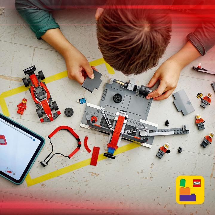 Produktbild LEGO F1 Boxenstopp mit Boxencrew und Ferrari Flitzer (60443, LEGO City)