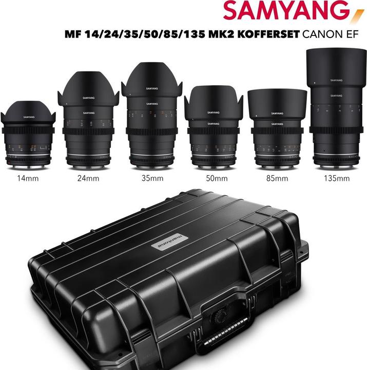 Immagine prodotto Samyang Valigia VDSLR MF 14/24/35/50/85/135 MK2 Set Canon EF (Canon EF)