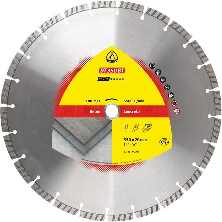 Produktbild Klingspor DT 350 BT Extra - Diamanttrennscheibe 350 x 20 mm