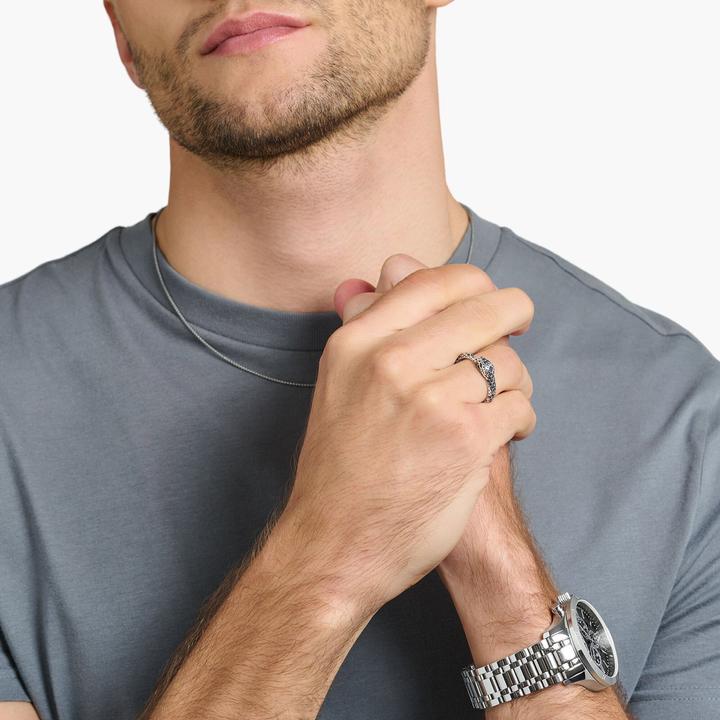 Actual product image Thomas Sabo Ring Blackened Snake (50, 925 Silver)