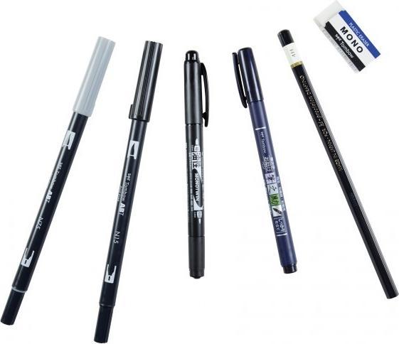 Produktbild Tombow Lettering-Set für Einsteiger (Schwarz, 6 x)
