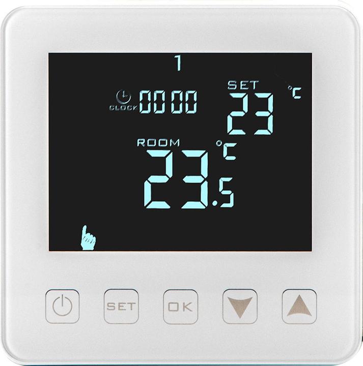 Image du produit Casativo Thermostat mural pour chauffage au sol, touches tactiles, écran LCD, programmable, lot de 4