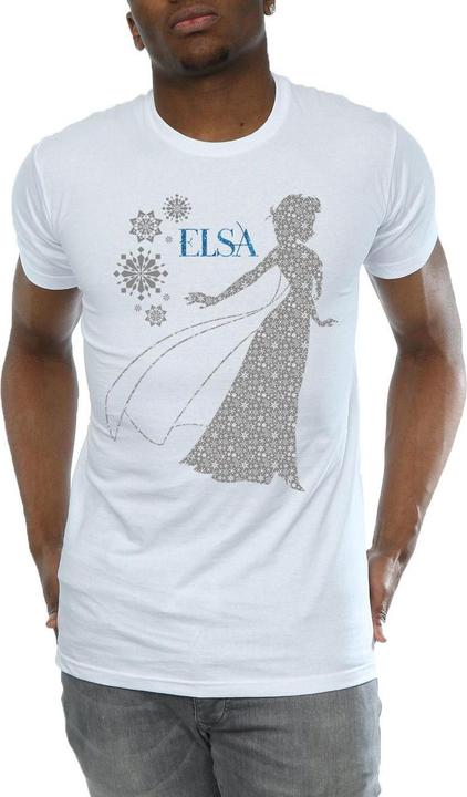 Actual product image Disney Mens Frozen Elsa Christmas Silhouette T-Shirt (XXL)