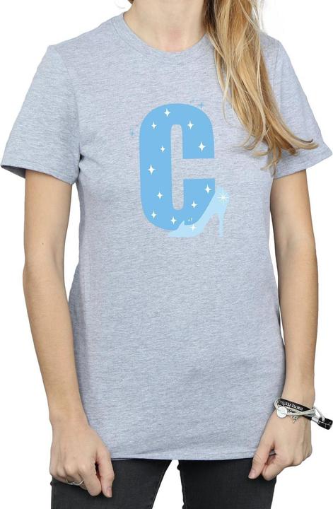 Actual product image Disney Womens/Ladies Alphabet C Is For Cinderella Cotton Boyfriend T-Shirt (S)