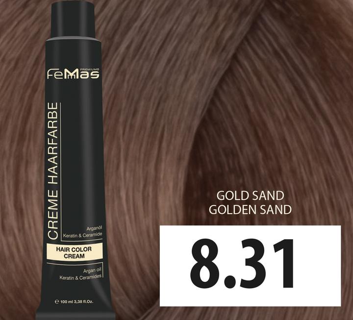 Actual product image FemMas 8.31) Hair Color Gold Sand 100ml (Gold Sand)